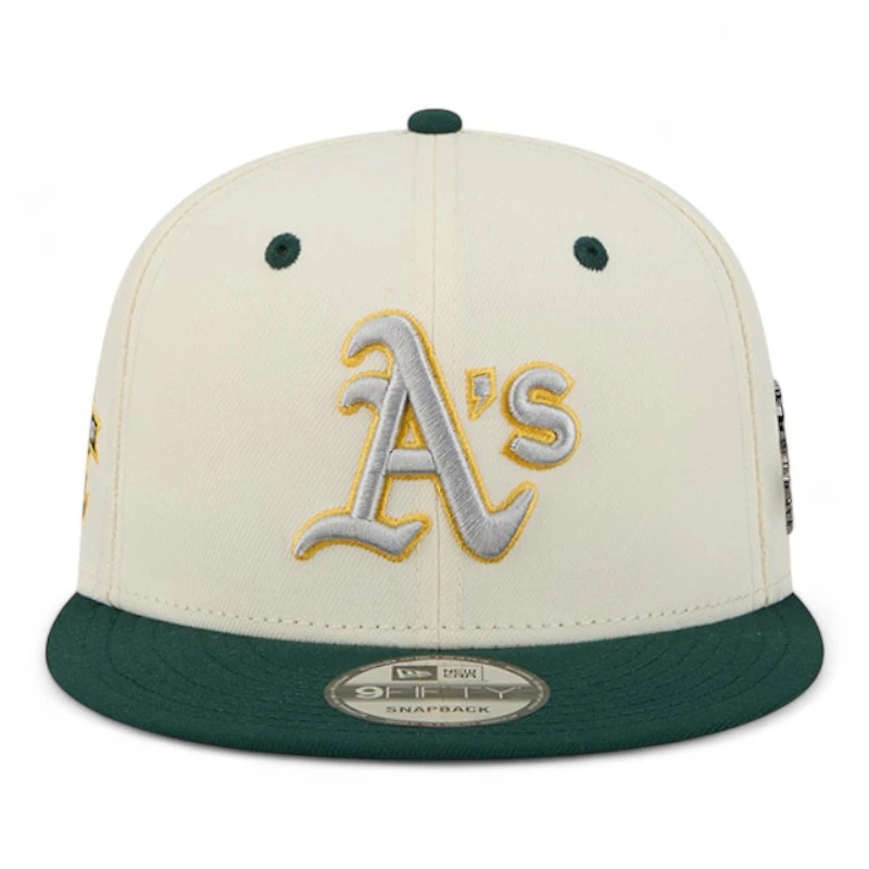 Oakland Athletics Chrome and Green Mascot Team Pin New Era 9FIFTY Snapback