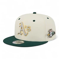 Oakland Athletics Chrome and Green Mascot Team Pin New Era 9FIFTY Snapback