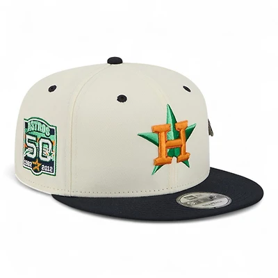 Houston Astros Chrome and Navy Mascot Team Pin New Era 9FIFTY Snapback