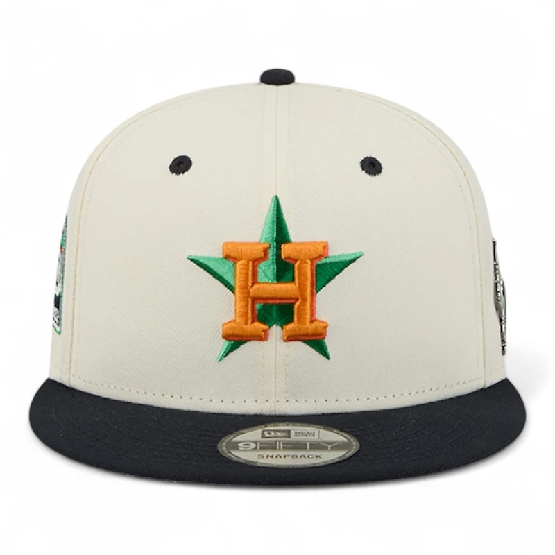 Houston Astros Chrome and Navy Mascot Team Pin New Era 9FIFTY Snapback