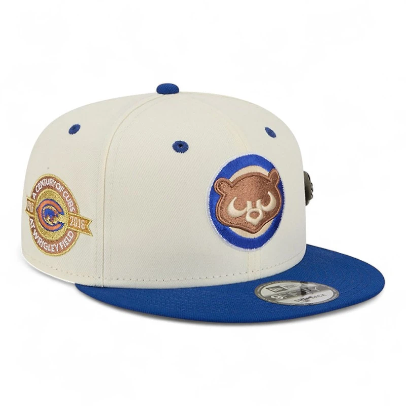 Chicago Cubs Chrome and Royal Blue Mascot Team Pin New Era 9FIFTY Snapback