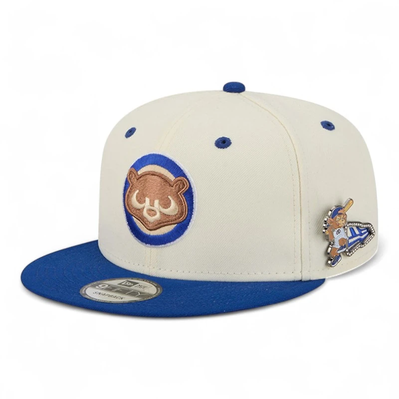 Chicago Cubs Chrome and Royal Blue Mascot Team Pin New Era 9FIFTY Snapback
