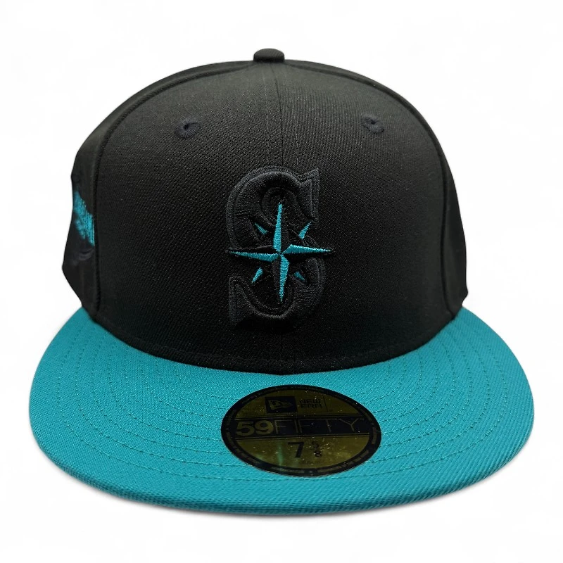 Seattle Mariners Black and Teal Two Tone 2001 All Star Game Patch UV New Era 59FIFTY Fitted Hat