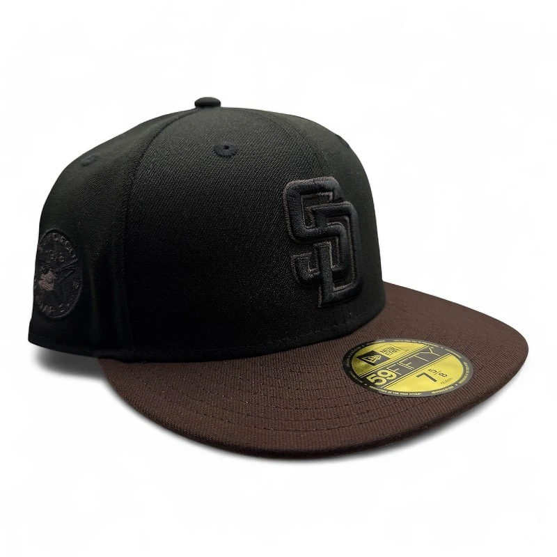 San Diego Padres Black and Brown Two Tone 1978 All Star Game Patch Grey UV New Era 59FIFTY Fitted Hat