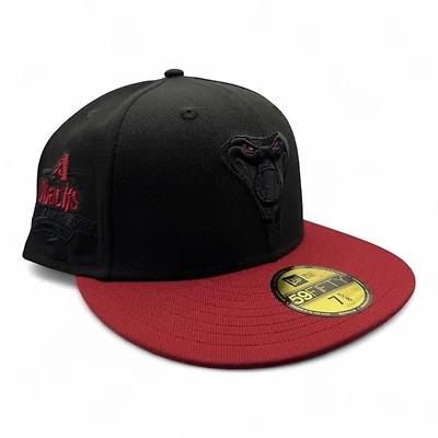 Arizona Diamondbacks Black and Red Two Tone 10th Anniversary Patch Grey UV New Era 59FIFTY Fitted Hat