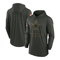 Dallas Cowboys Forest Green 2025 Salute to Service Sideline Dri-FIT Lightweight Hooded Pullover