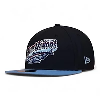 Pensacola Blue Wahoos Navy Light Two Tone 10 Years Patch Gray UV MiLB 59FIFTY Fitted Hat