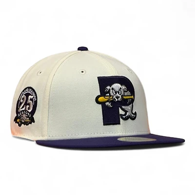 Portland Seadogs Chrome Purple Two Tone 25 Seasons Patch Gray UV MiLB 59FIFTY Fitted Hat
