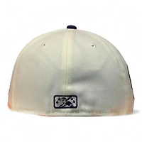 Portland Seadogs Chrome Purple Two Tone 25 Seasons Patch Gray UV MiLB 59FIFTY Fitted Hat