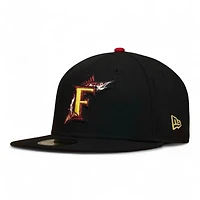 Florida Marlins Black and Red 10th Anniversary Patch UV New Era 59FIFTY Fitted Hat