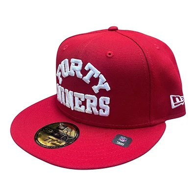 San Francisco 49ers Red Block Letter Logo Green UV New Era 59FIFTY Fitted Hat