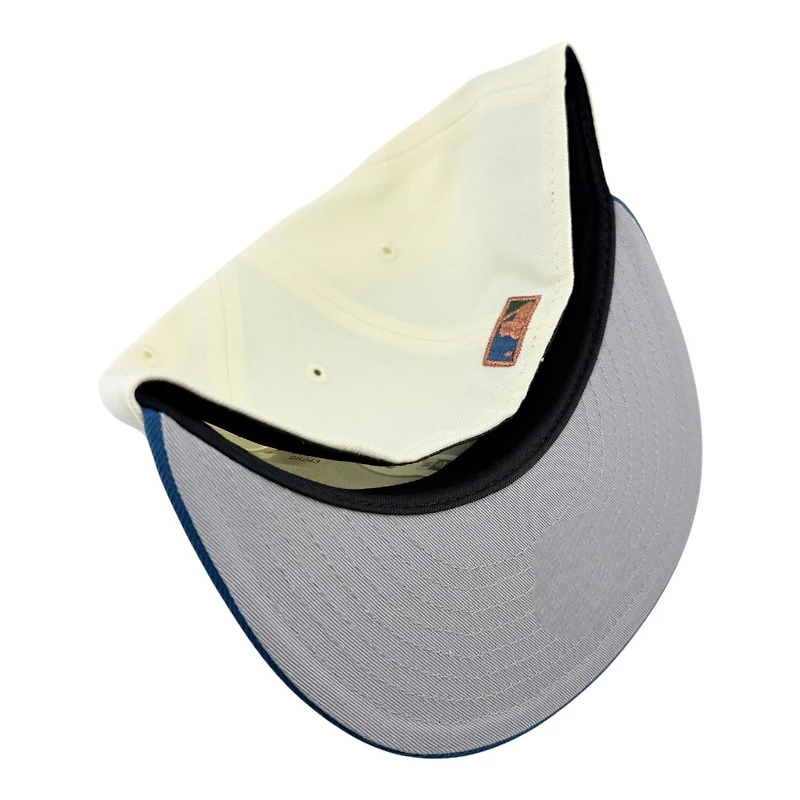 Los Angeles Dodgers Chrome and Seashore Blue with Copper Logo 50th Anniversary Patch Grey UV New Era 59FIFTY Fitted Hat