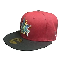 Seattle Mariners Brick Red and Black Celestial Logo 40th Anniversary Patch Silver UV New Era 59FIFTY Fitted Hat