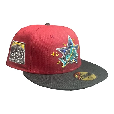 Seattle Mariners Brick Red and Black Celestial Logo 40th Anniversary Patch Silver UV New Era 59FIFTY Fitted Hat