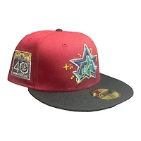 Seattle Mariners Brick Red and Black Celestial Logo 40th Anniversary Patch Silver UV New Era 59FIFTY Fitted Hat