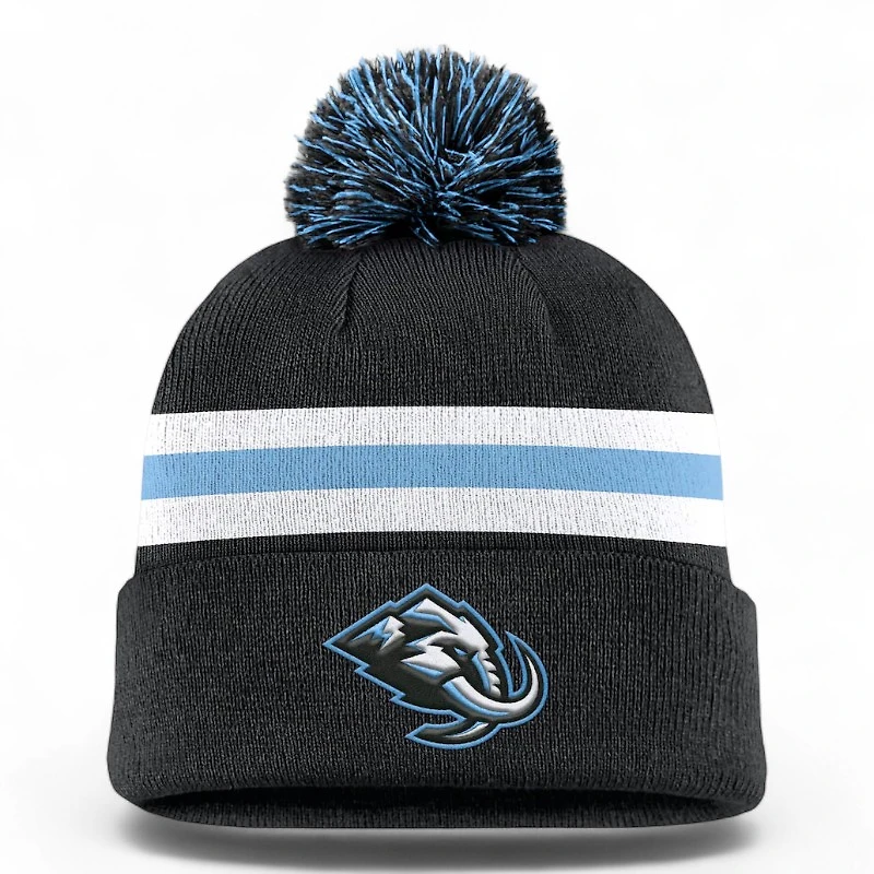 Utah Mammoth Black and Blue Pro Rink Cuffed Knit Beanie Hat