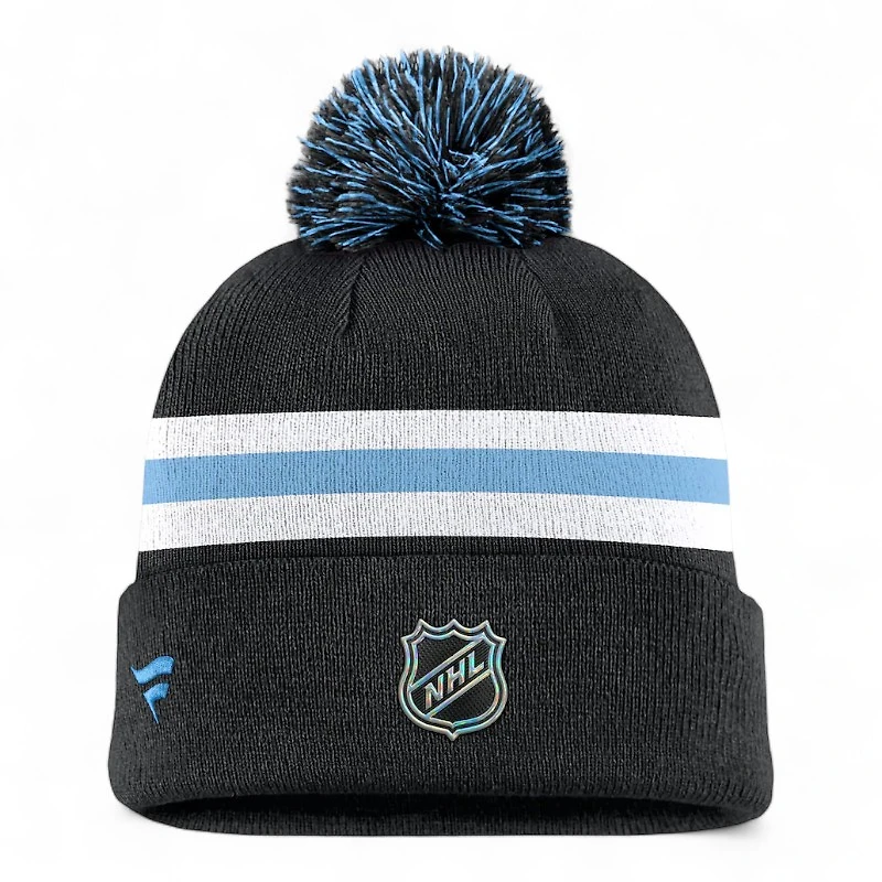 Utah Mammoth Black and Blue Pro Rink Cuffed Knit Beanie Hat