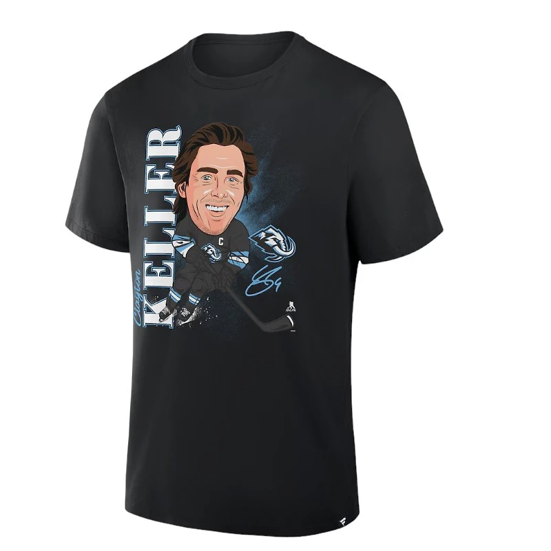 Utah Mammoth Black Clayton Keller Caricature Players Fanatics T-Shirt
