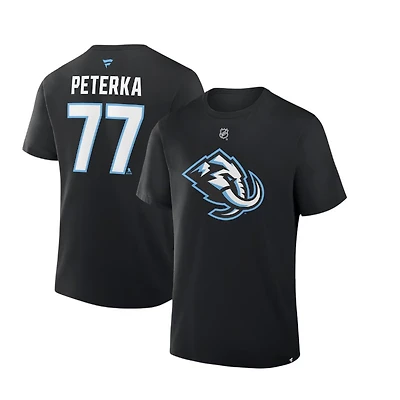 Utah Mammoth Black JJ Peterka Name & Number Fanatics T-Shirt