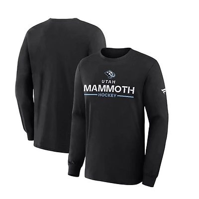 Utah Mammoth Black Wordmark Long Sleeve Fanatics T-Shirt