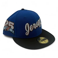 New Jersey Devils Royal Blue and Black 25 Years Patch Gray UV Era 59FIFTY Fitted Hat