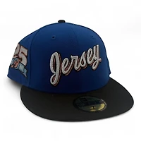 New Jersey Devils Royal Blue and Black 25 Years Patch Gray UV Era 59FIFTY Fitted Hat