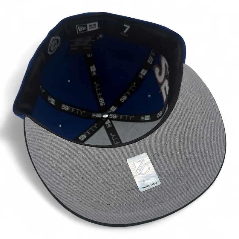 New Jersey Devils Royal Blue and Black 25 Years Patch Gray UV Era 59FIFTY Fitted Hat
