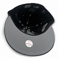 Texas Rangers Black and Red Final Stadium Patch Gray UV New Era 59FIFTY Fitted Hat