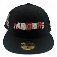Texas Rangers Black and Red Final Stadium Patch Gray UV New Era 59FIFTY Fitted Hat