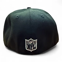 Las Vegas Raiders Black and White Old English UV New Era 59FIFTY Fitted Hat