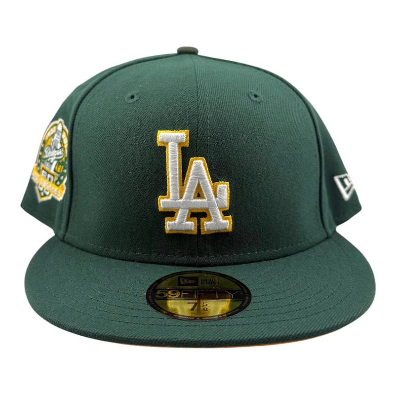 Los Angeles Dodgers Dark Green 60th Anniversary Patch Yellow UV New Era 59FIFTY Fitted Hat