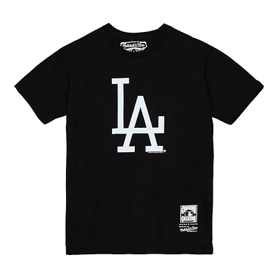 Los Angeles Dodgers Black Basic LA Logo Mitchell & Ness T-Shirt