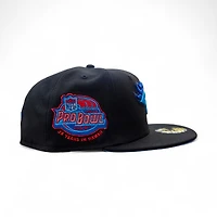 Denver Broncos Black Leon the Lab 2004 Pro Bowl Patch Cardinal Blue UV New Era 59FIFTY Fitted Hat