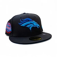 Denver Broncos Black Leon the Lab 2004 Pro Bowl Patch Cardinal Blue UV New Era 59FIFTY Fitted Hat