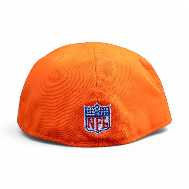Denver Broncos Rush Orange Majestic Blue 2T Leon the Lab 1991 Pro Bowl Patch Cardinal UV New Era 59FIFTY Fitted Hat