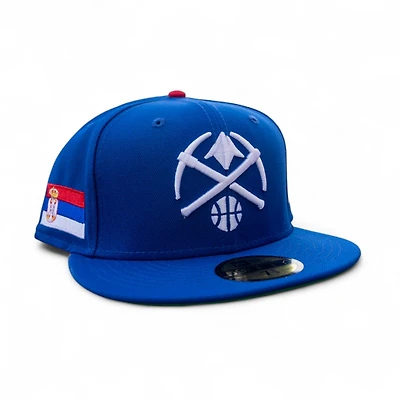 Denver Nuggets Light Royal Leon the Lab Serbia Patch Green UV New Era 59FIFTY Fitted Hat