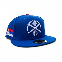 Denver Nuggets Light Royal Leon the Lab Serbia Patch Green UV New Era 59FIFTY Fitted Hat