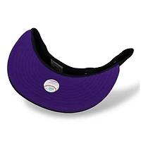 Texas Rangers Black and Silver Metallic Final Season Patch Purple UV New Era 59FIFTY Fitted Hat