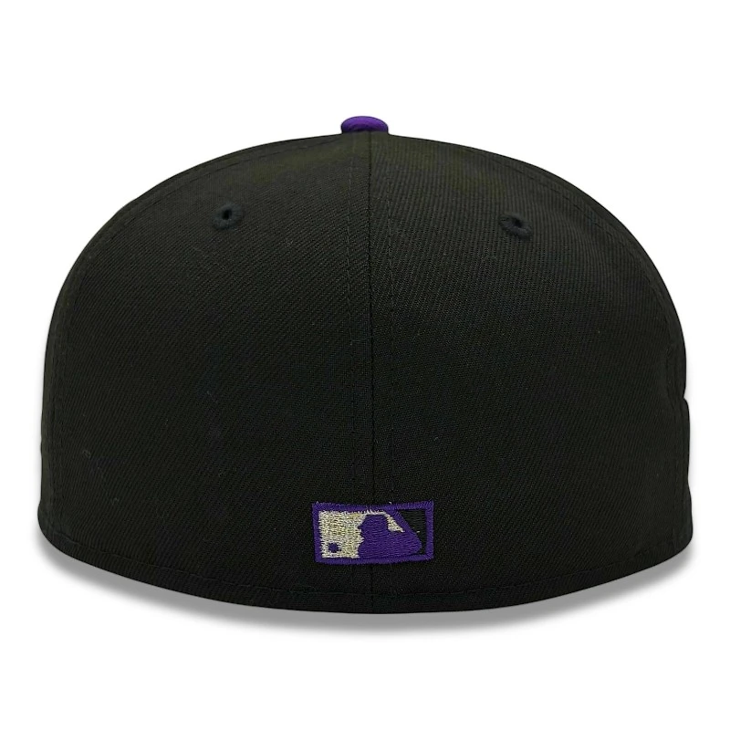 Texas Rangers Black and Silver Metallic Final Season Patch Purple UV New Era 59FIFTY Fitted Hat