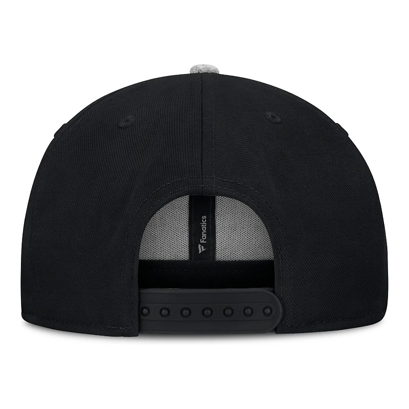 Utah Mammoth Black and Grey Wool Primary Logo Fanatics Snapback Hat