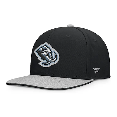 Utah Mammoth Black and Grey Wool Primary Logo Fanatics Snapback Hat