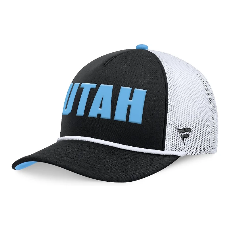 Utah Mammoth Black and White Trucker Rope Fanatics Snapback Hat