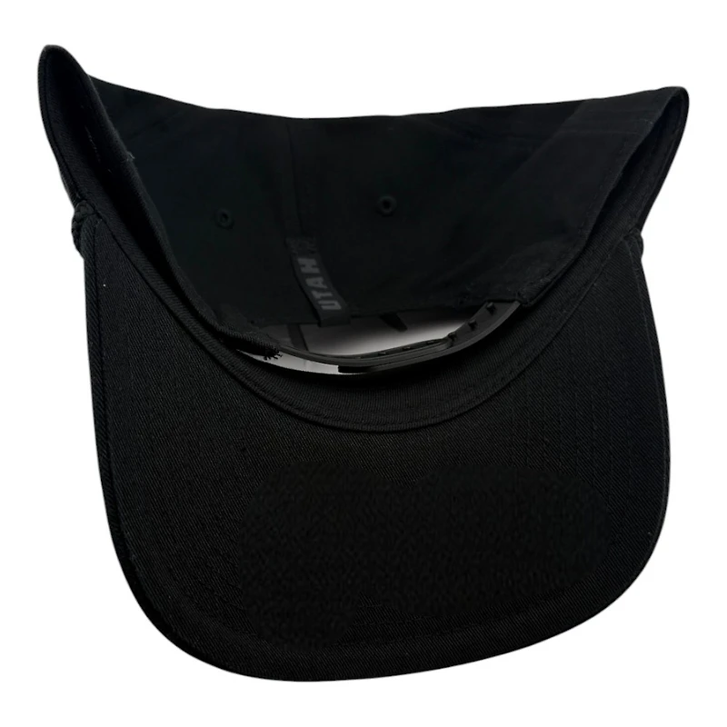 Utah Mammoth Black with Grey Wool Logo Fanatics Roper Snapback Hat