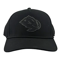 Utah Mammoth Black with Grey Wool Logo Fanatics Roper Snapback Hat