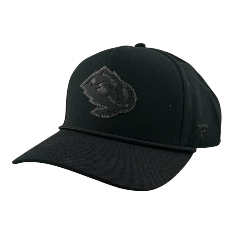 Utah Mammoth Black with Grey Wool Logo Fanatics Roper Snapback Hat