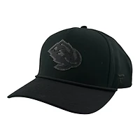Utah Mammoth Black with Grey Wool Logo Fanatics Roper Snapback Hat