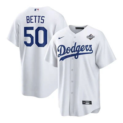 Los Angeles Dodgers Mookie Betts White 2025 World Series Home Nike Replica Player Jersey