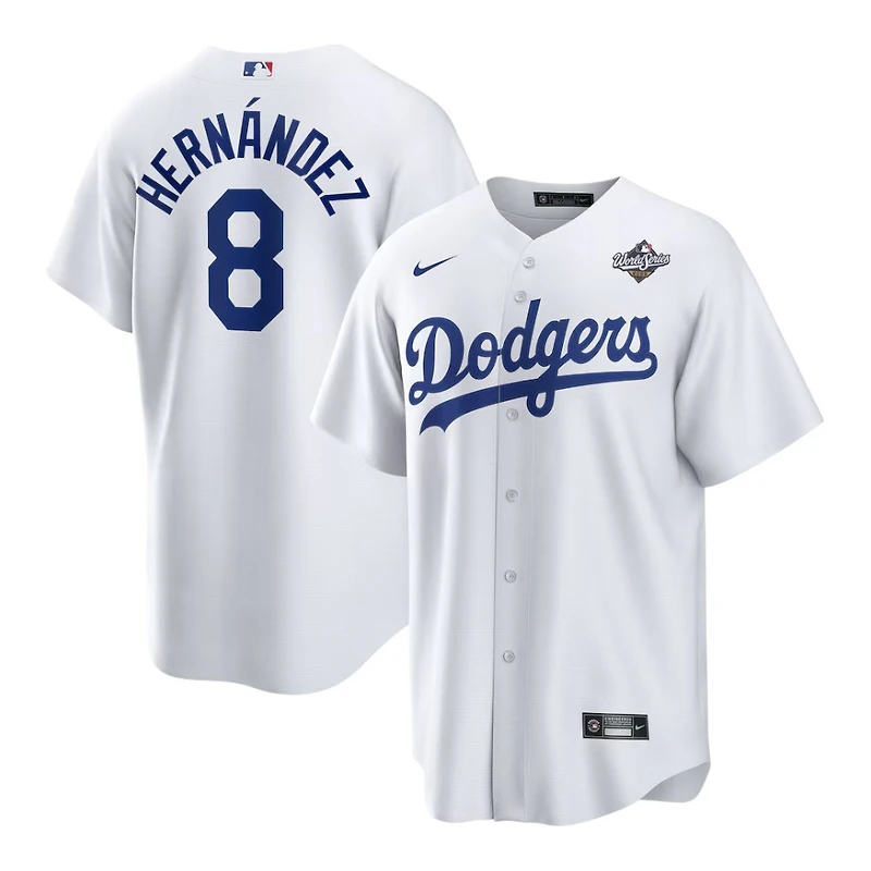 Los Angeles Dodgers Enrique "Kike" Hernández White 2025 World Series Home Nike Replica Player Jersey