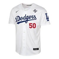Youth Los Angeles Dodgers Mookie Betts 2025 World Series Patch White Home Nike Limited Jersey