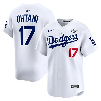 Los Angeles Dodgers Shohei Ohtani 2025 World Series Patch White Home Nike Limited Player Jersey